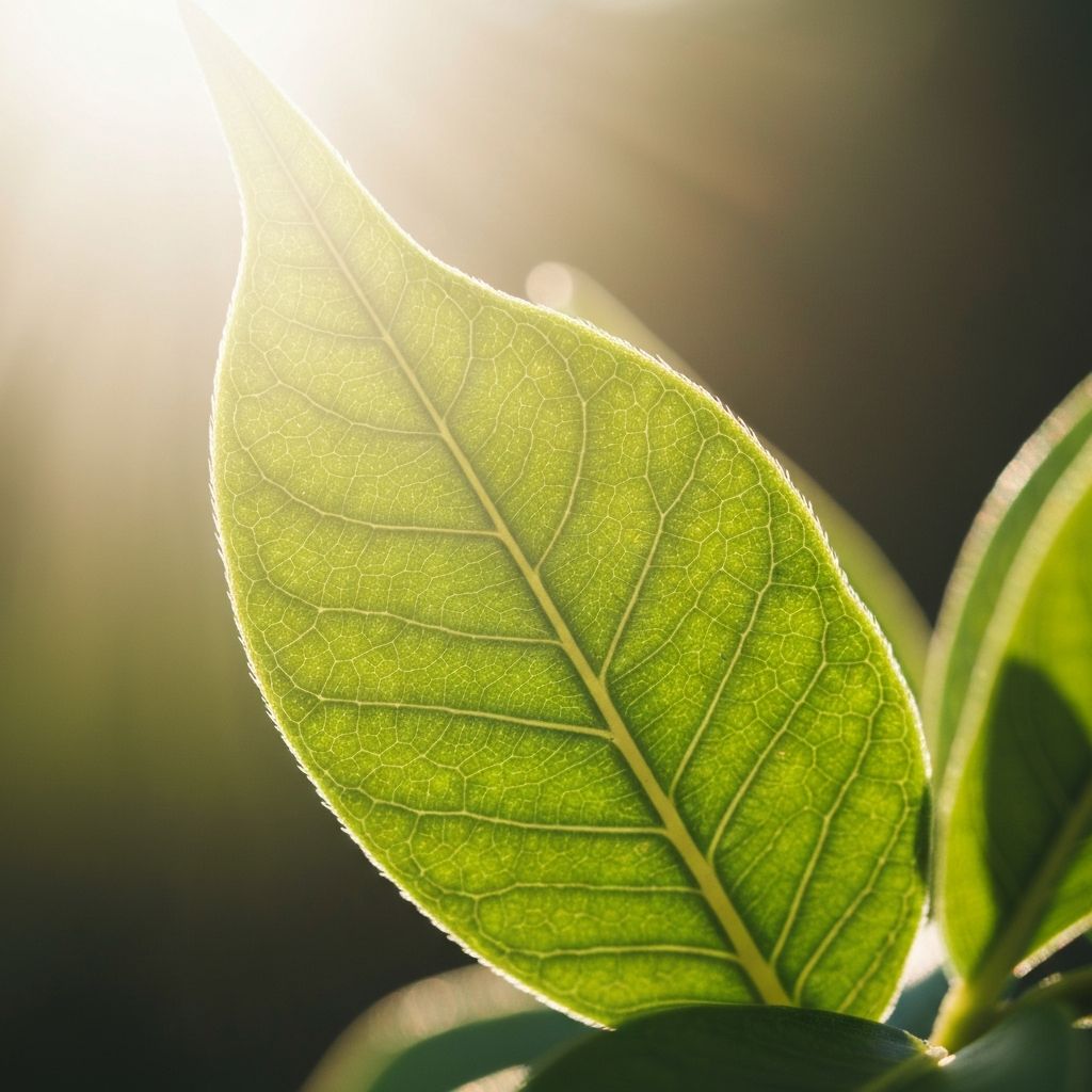 Sončna svetloba na listu